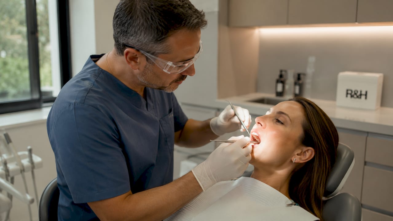 Escena ilustrativa de una exploración dental