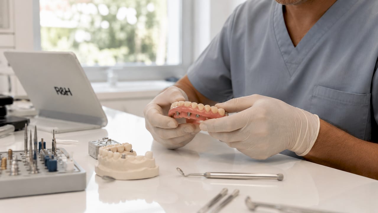 Imagen ilustrativa de una prótesis sobre un modelo de laboratorio