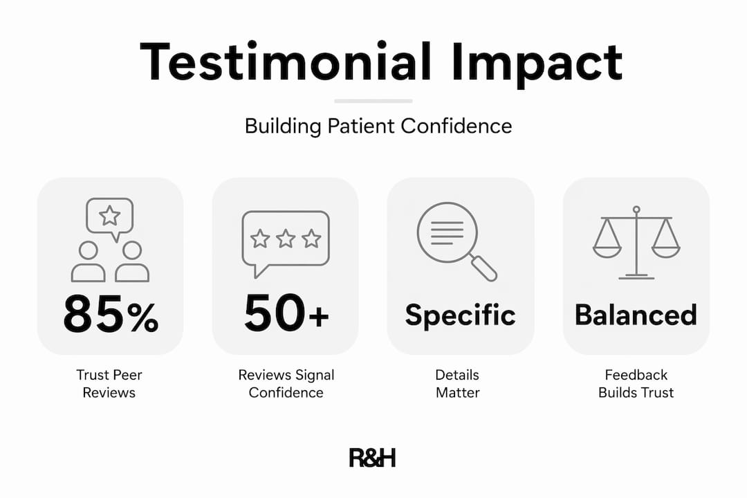 Infographic highlighting testimonial impact stats