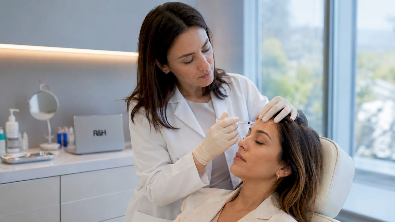 Imagen ilustrativa de un procedimiento facial inyectable, sin instrucciones de técnica