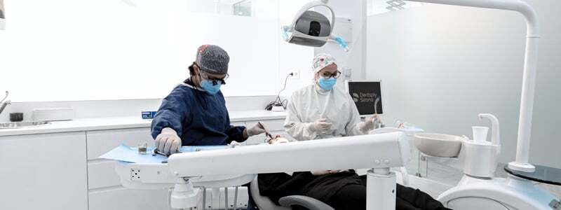 patient having dental cleaning in Marbella
