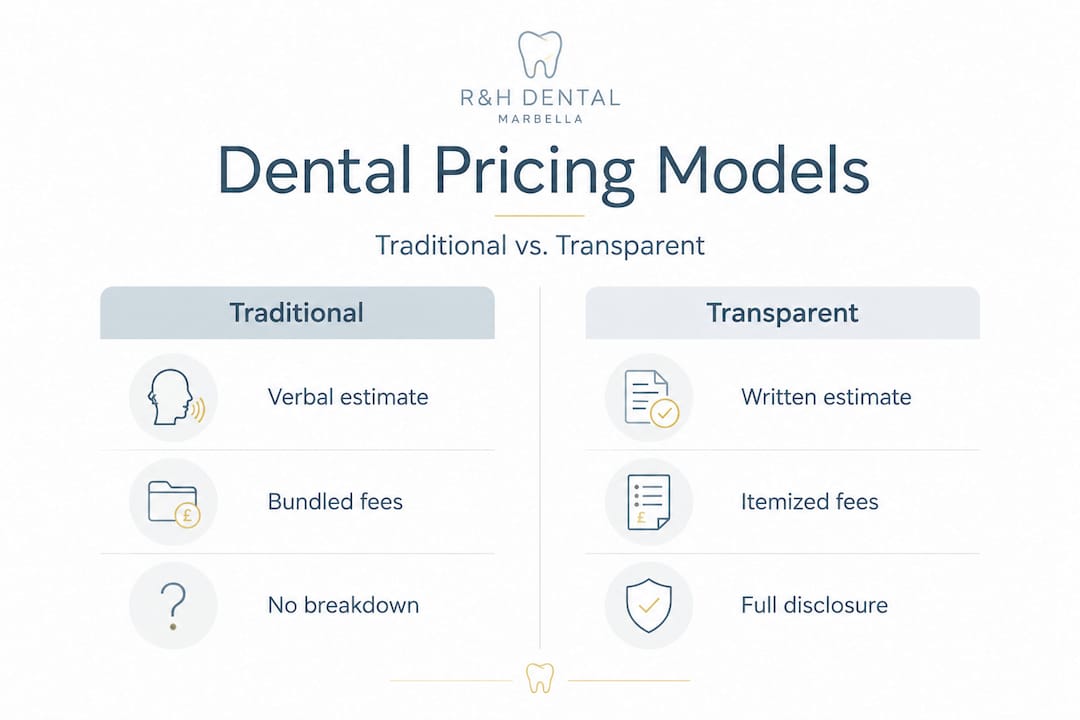 Infographic comparing dental pricing models